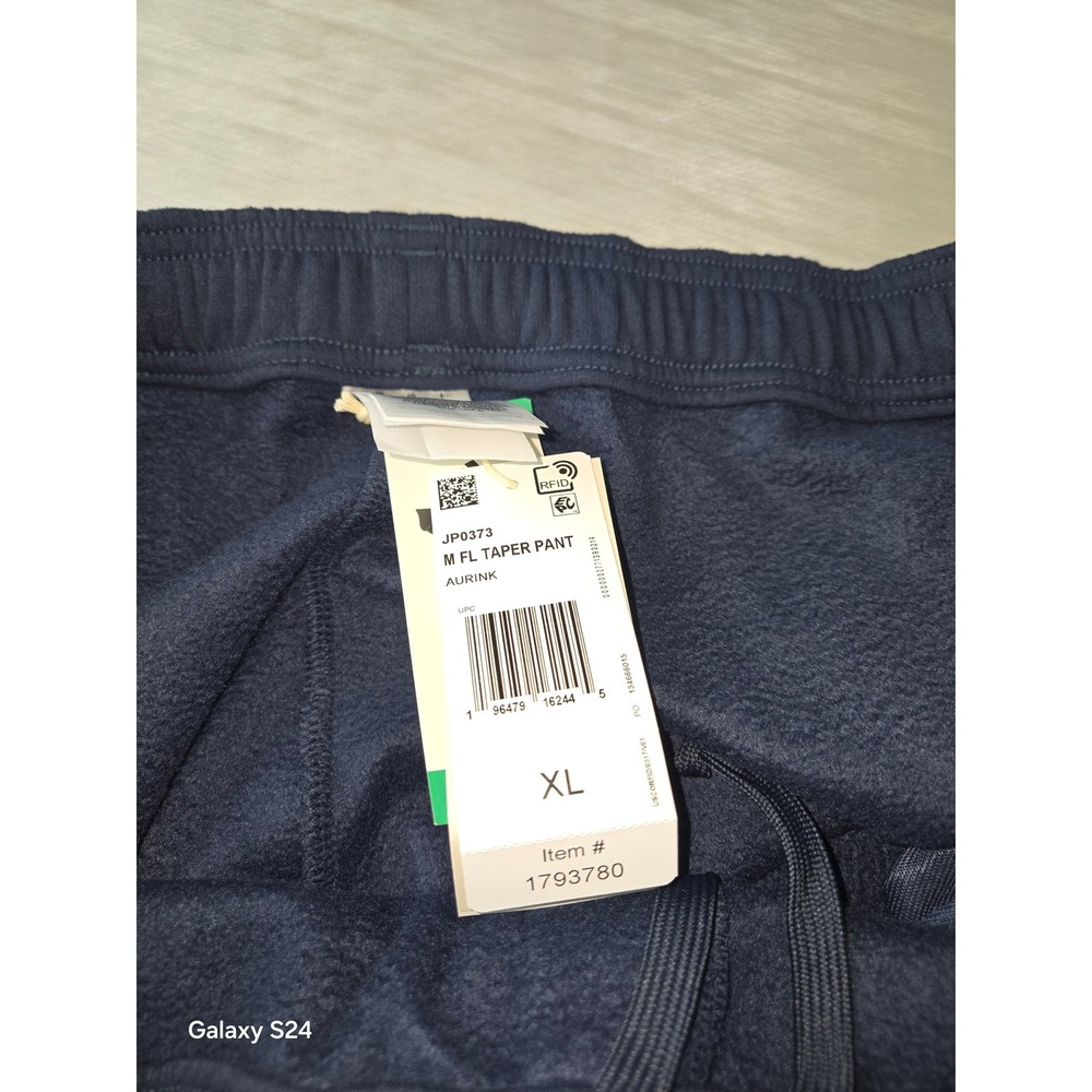 Adidas Mens M FL Taper Pant Navy Blue Fleece Joggers Ankle Zip JP0373 XL New - Picture 10 of 11